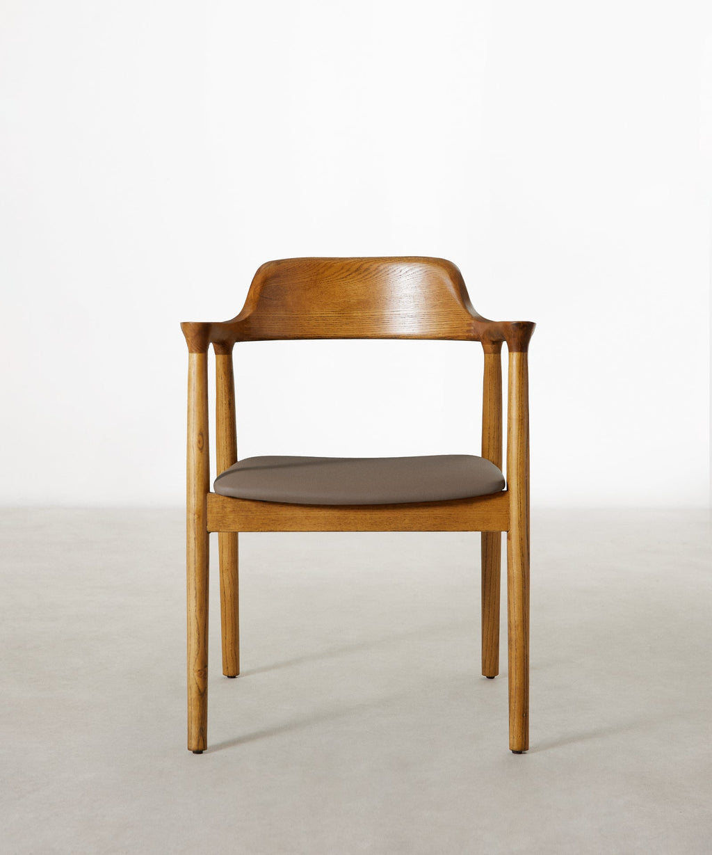 Chaise de salle à manger en bois et similicuir Olivia - Noyer clair