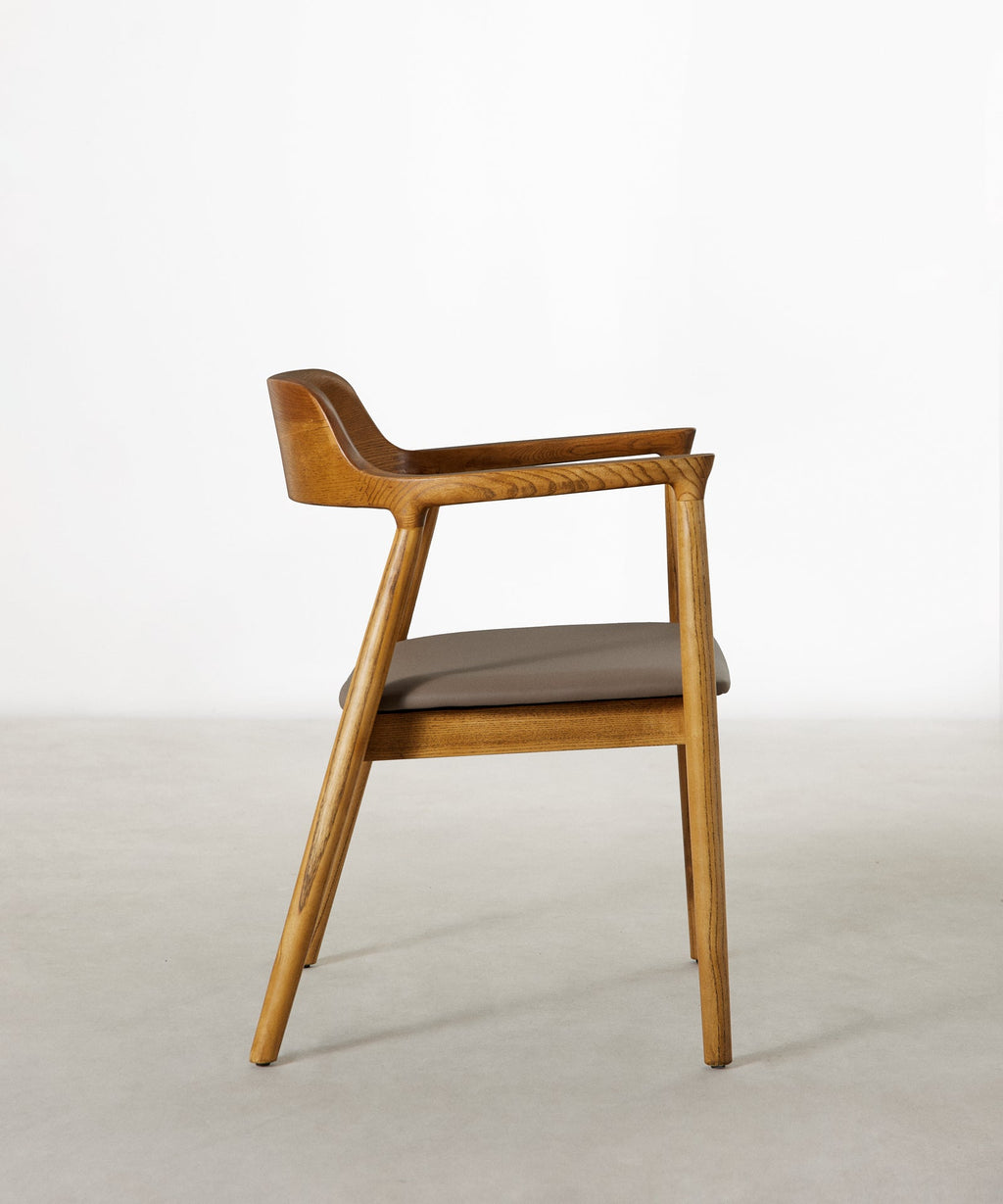 Chaise de salle à manger en bois et similicuir Olivia - Noyer clair