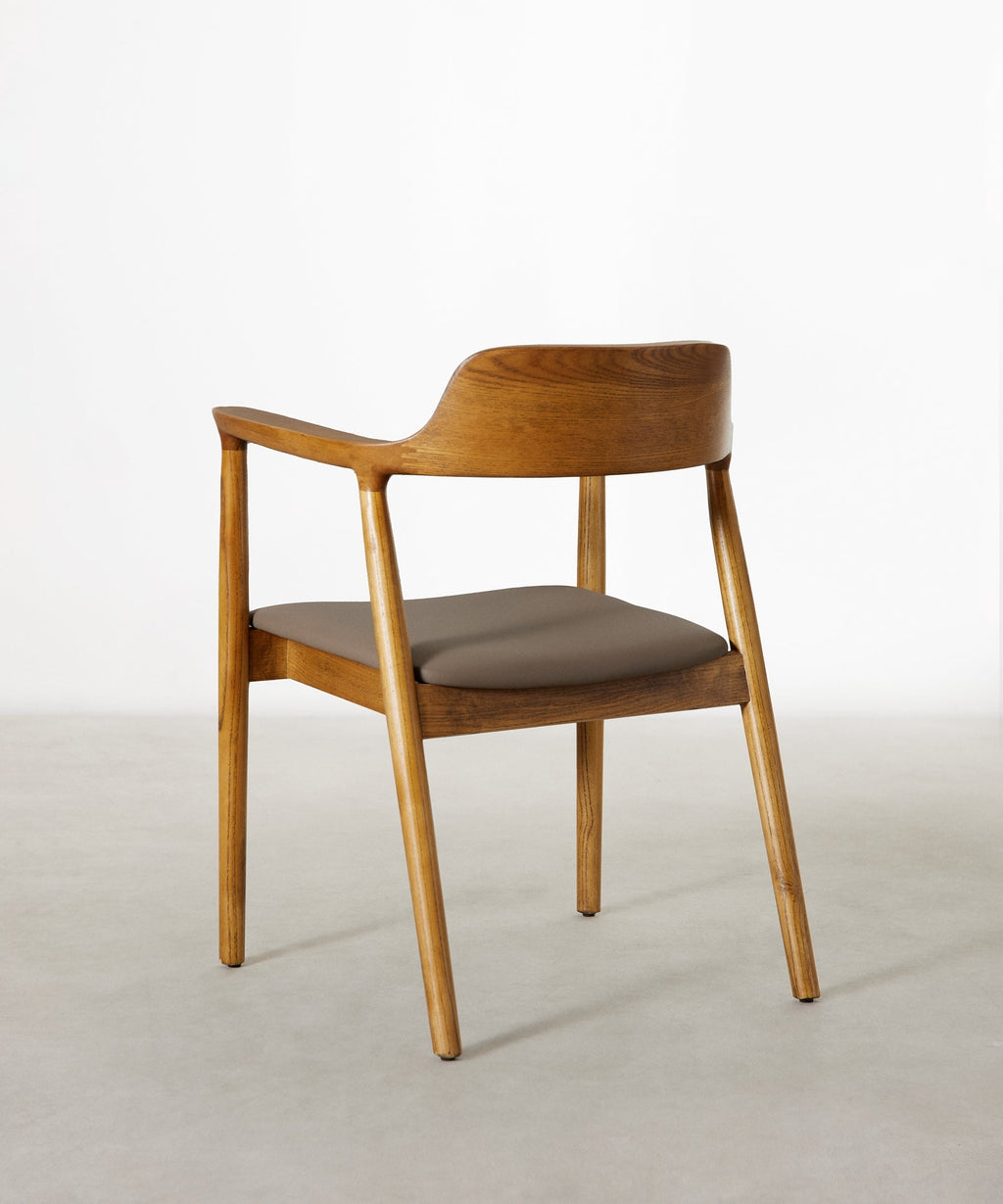 Chaise de salle à manger en bois et similicuir Olivia - Noyer clair