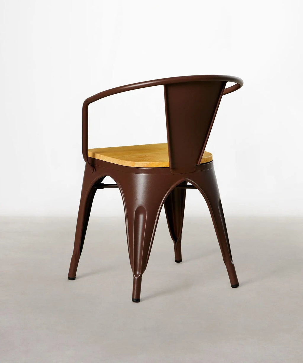 Chaise de Salle à Manger en Métal et Bois Tolik Wood