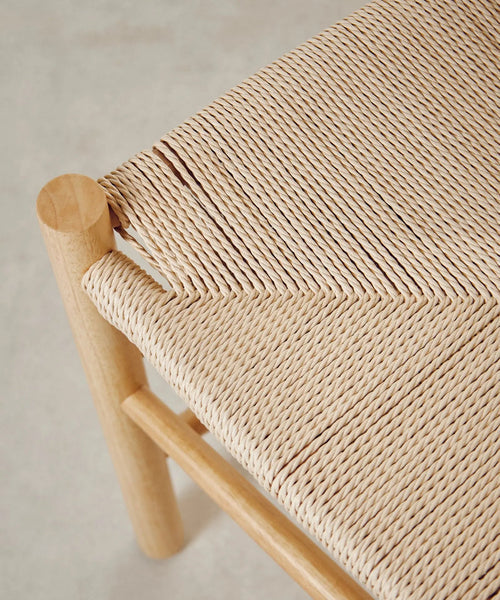 Chaise de salle à manger en bois et corde tressée Alba