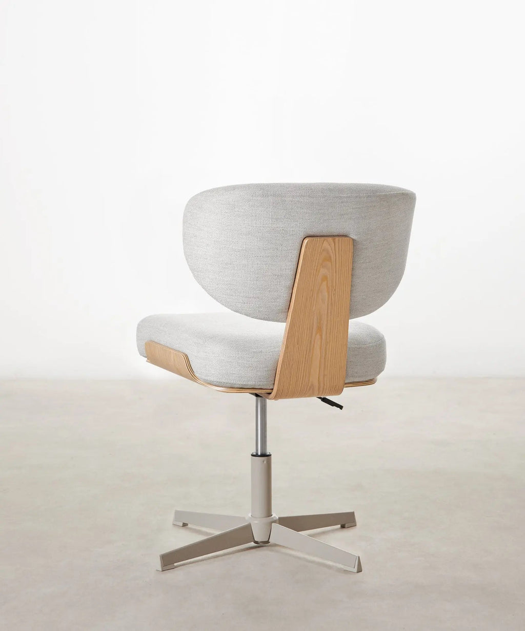 Chaise de bureau en tissu et bois Lexa