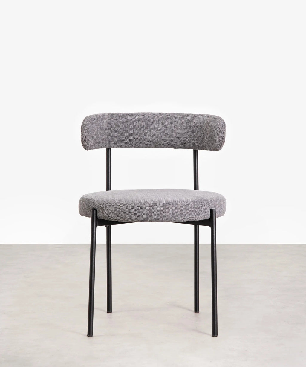 Chaise de salle à manger en tissu et métal Alexia
