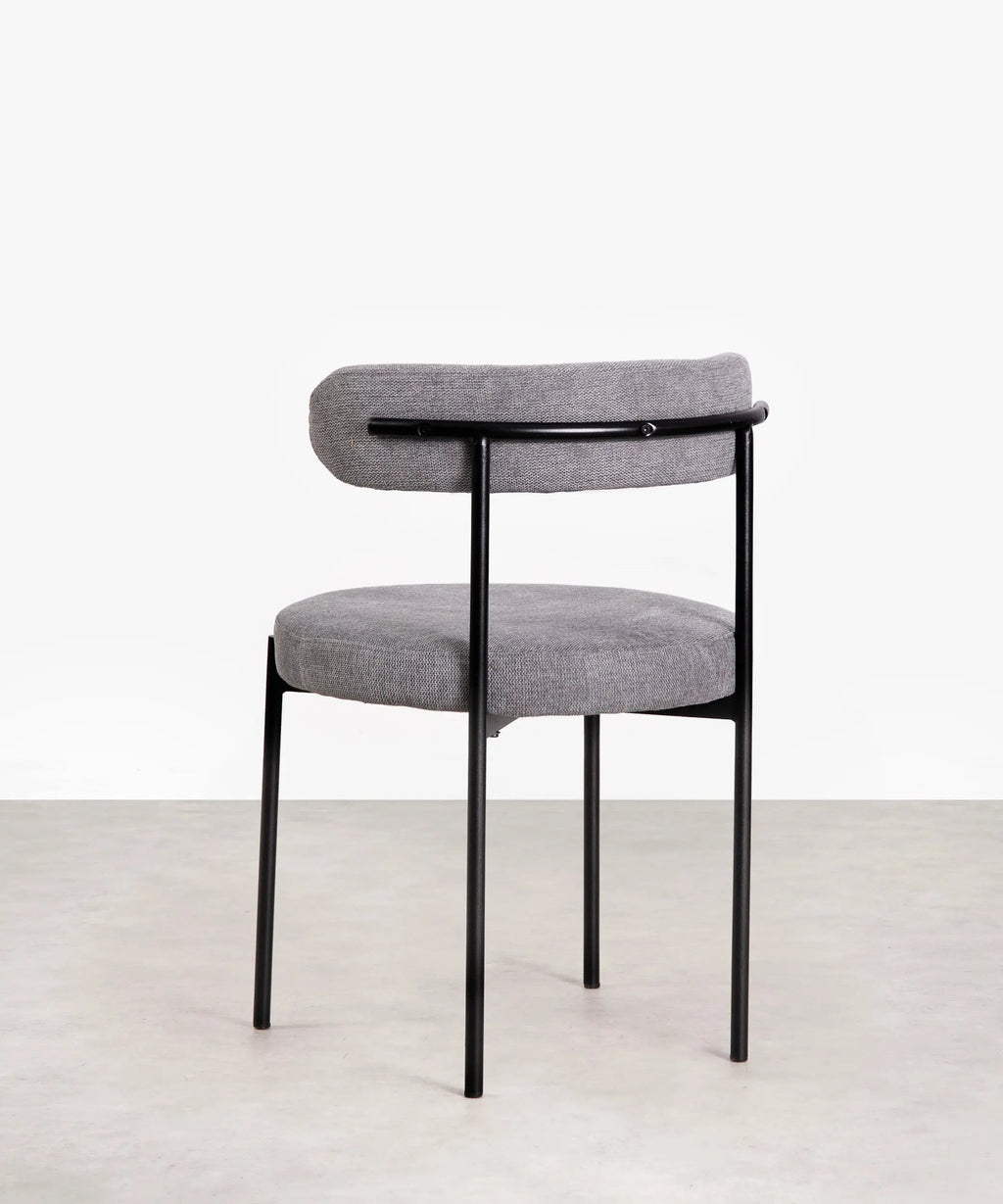 Chaise de salle à manger en tissu et métal Alexia