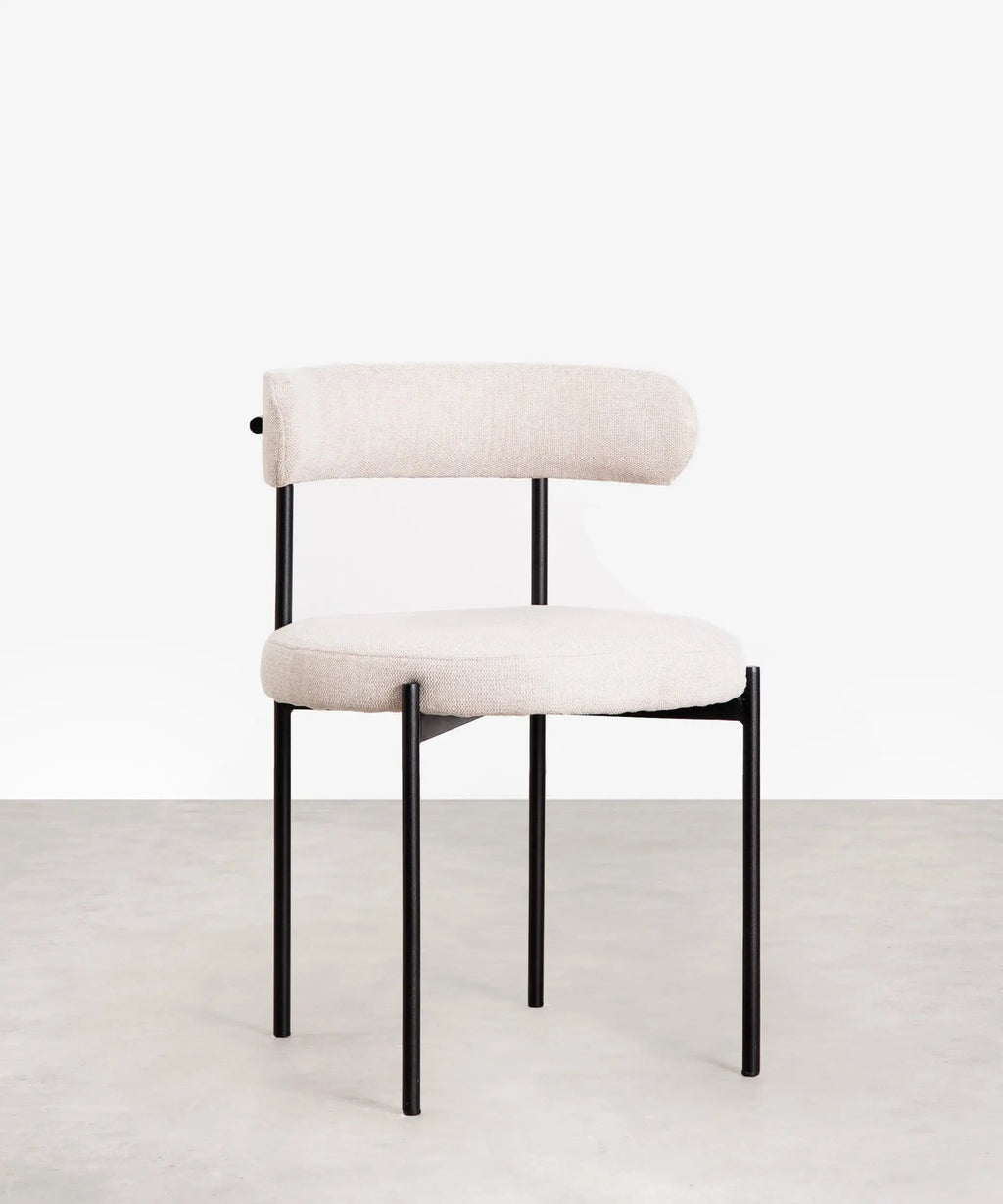 Chaise de salle à manger en tissu et métal Alexia