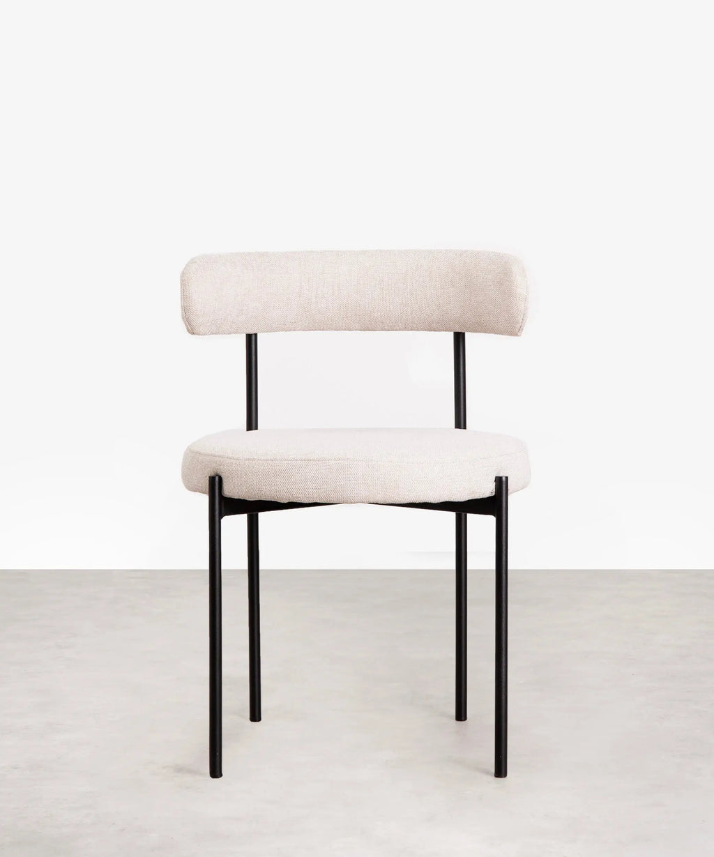 Chaise de salle à manger en tissu et métal Alexia