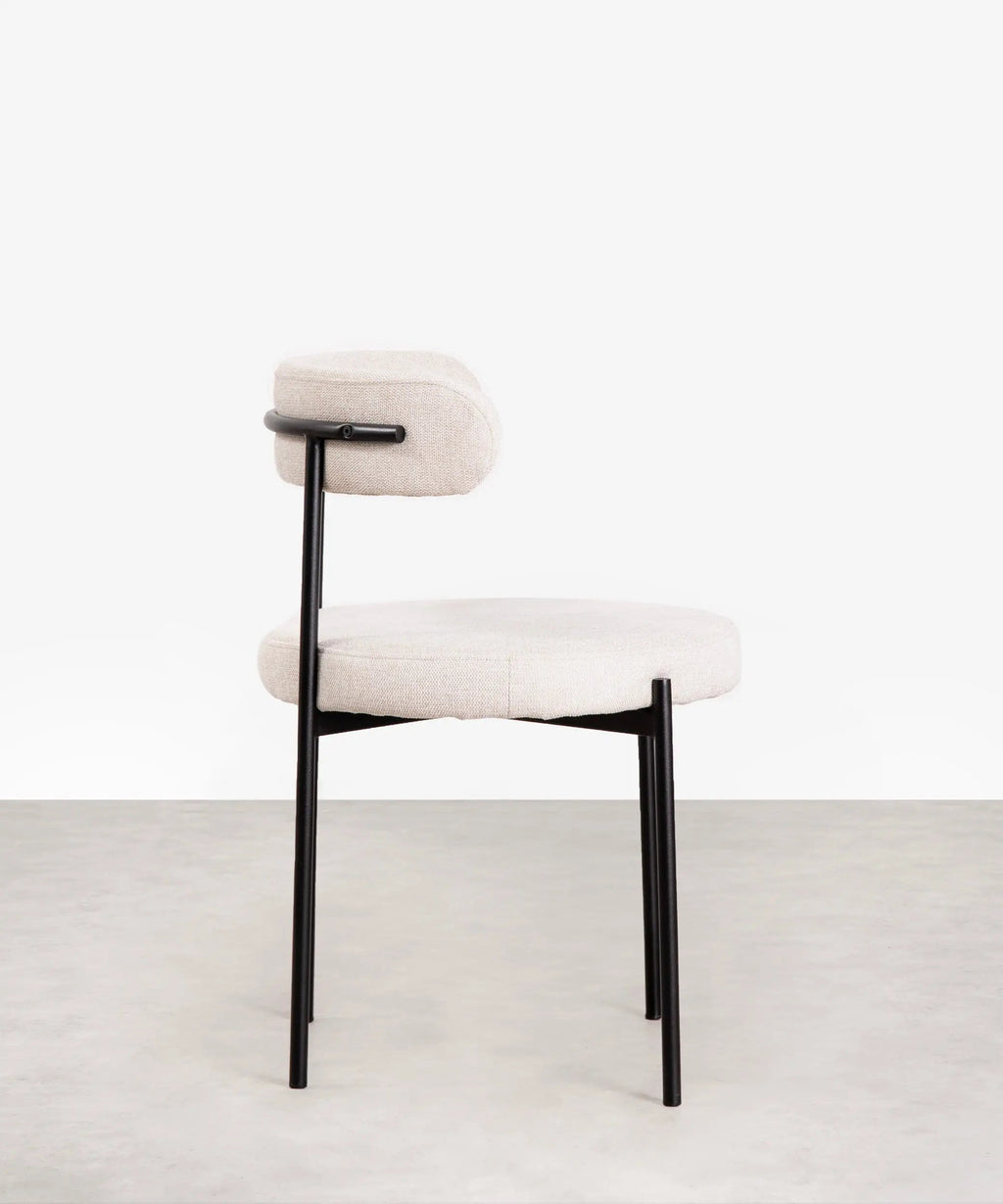 Chaise de salle à manger en tissu et métal Alexia