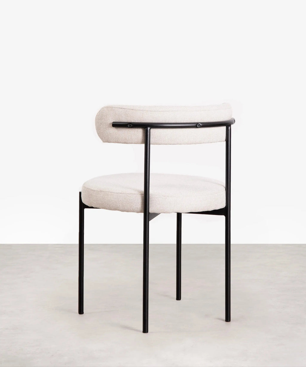 Chaise de salle à manger en tissu et métal Alexia
