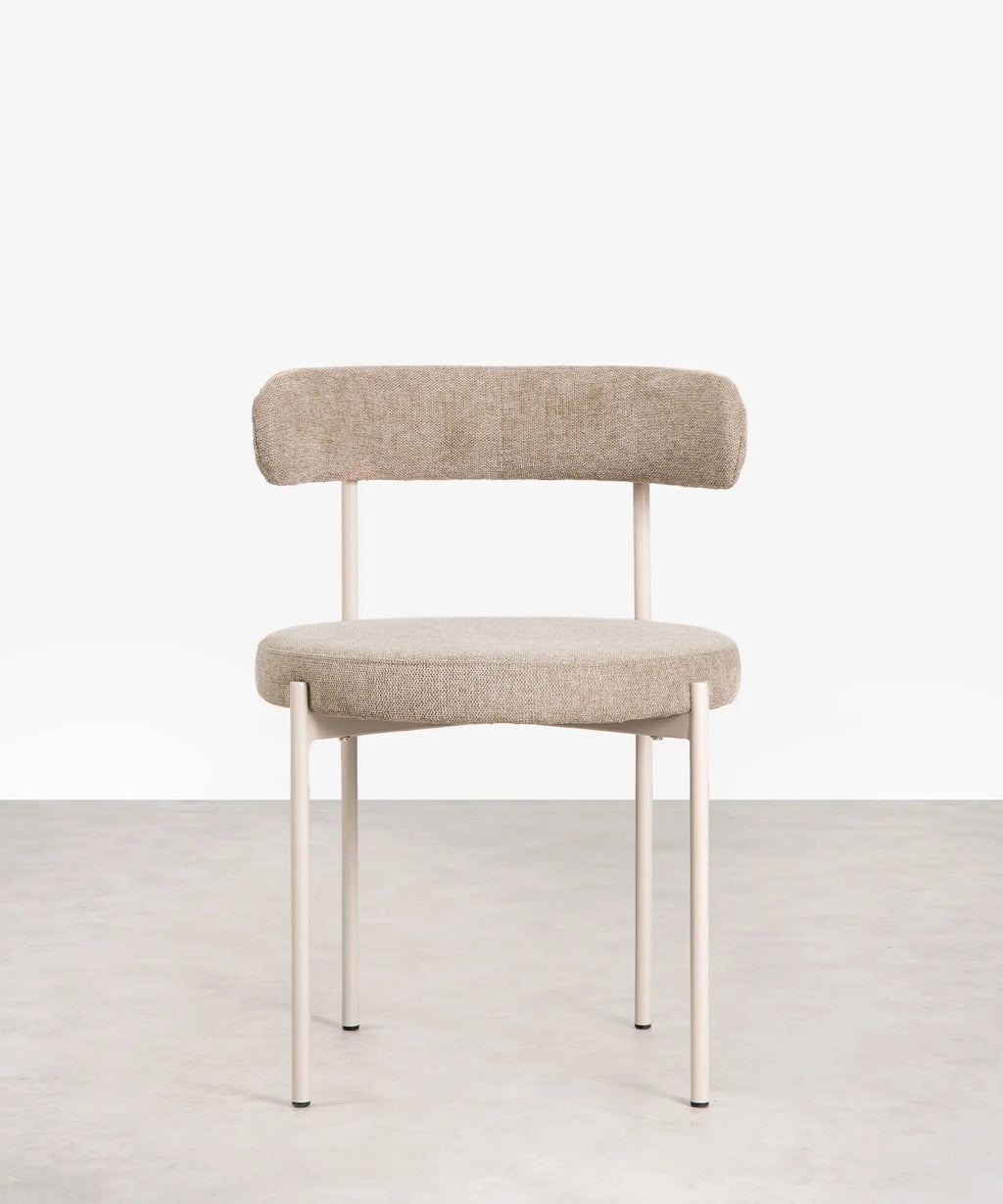 Chaise de salle à manger en tissu et métal Alexia