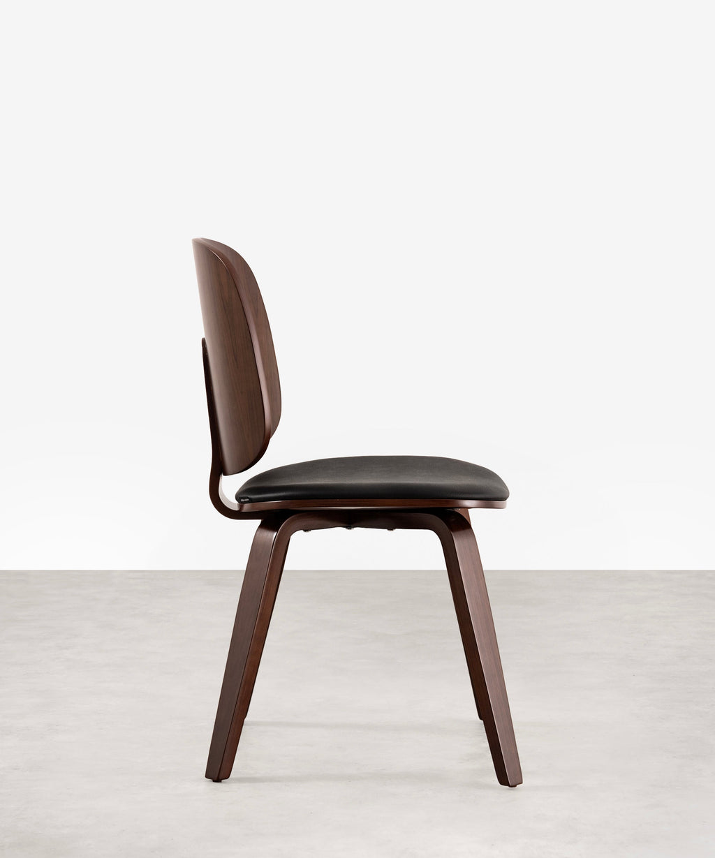Chaise de salle à manger en bois et similicuir Anouk