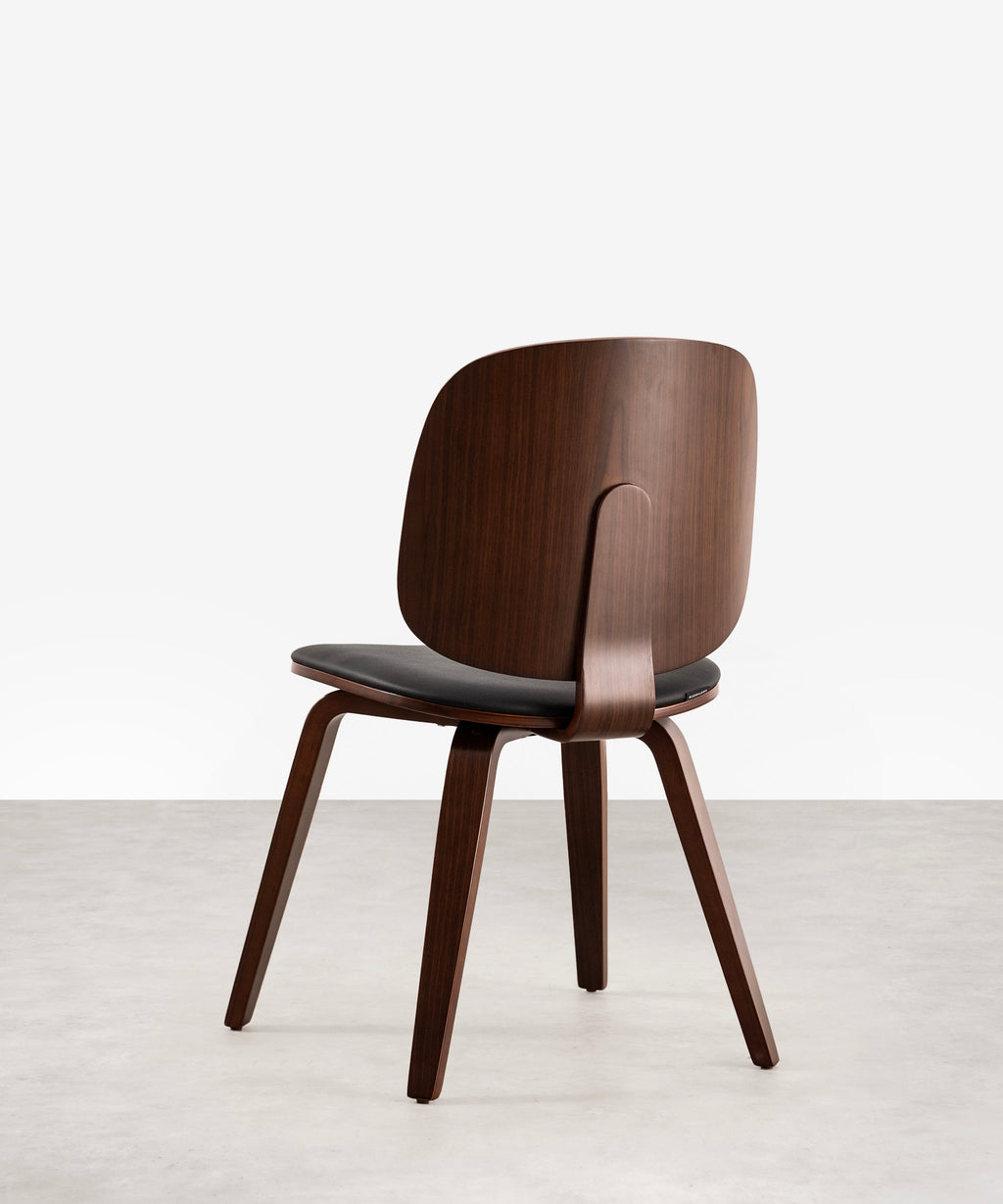 Chaise de salle à manger en bois et similicuir Anouk