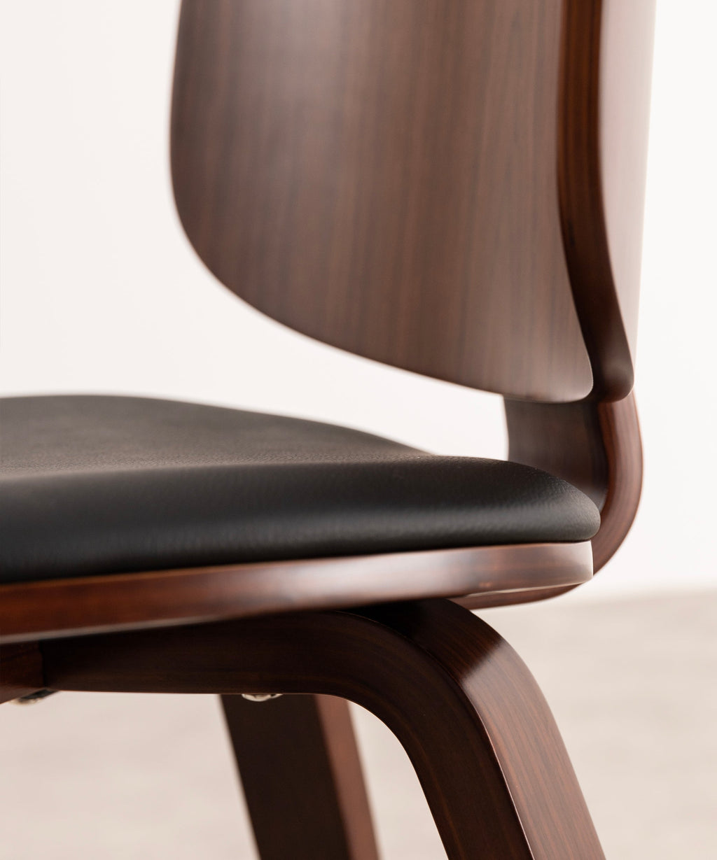 Chaise de salle à manger en bois et similicuir Anouk