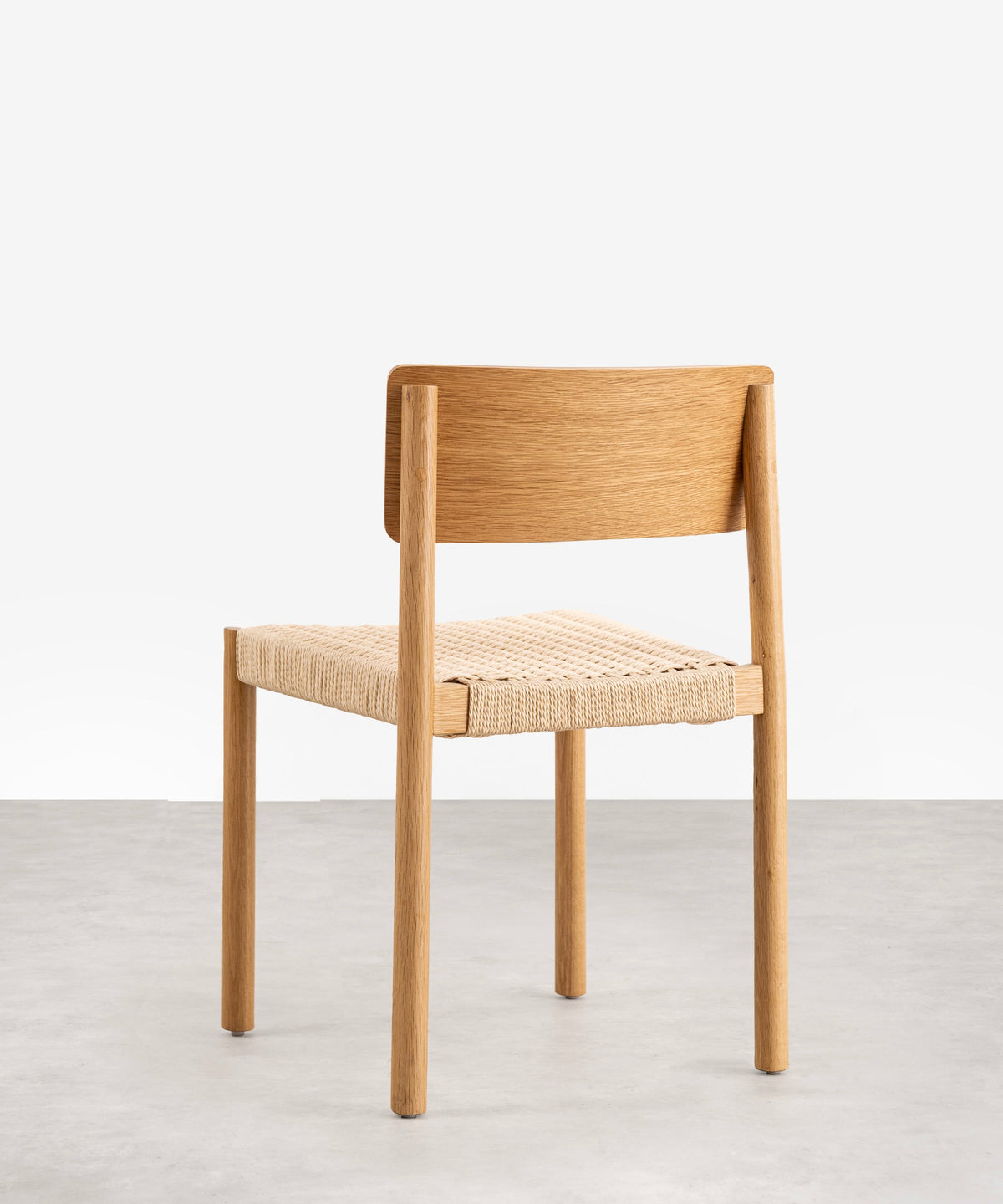 Chaise de salle à manger en bois et corde tressée Ares