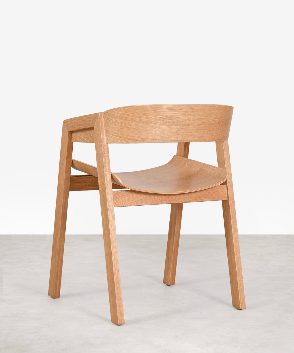 Chaise de salle à manger en bois avec accoudoirs Bella