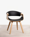 Chaise de salle à manger en bois et similicuir Binsa