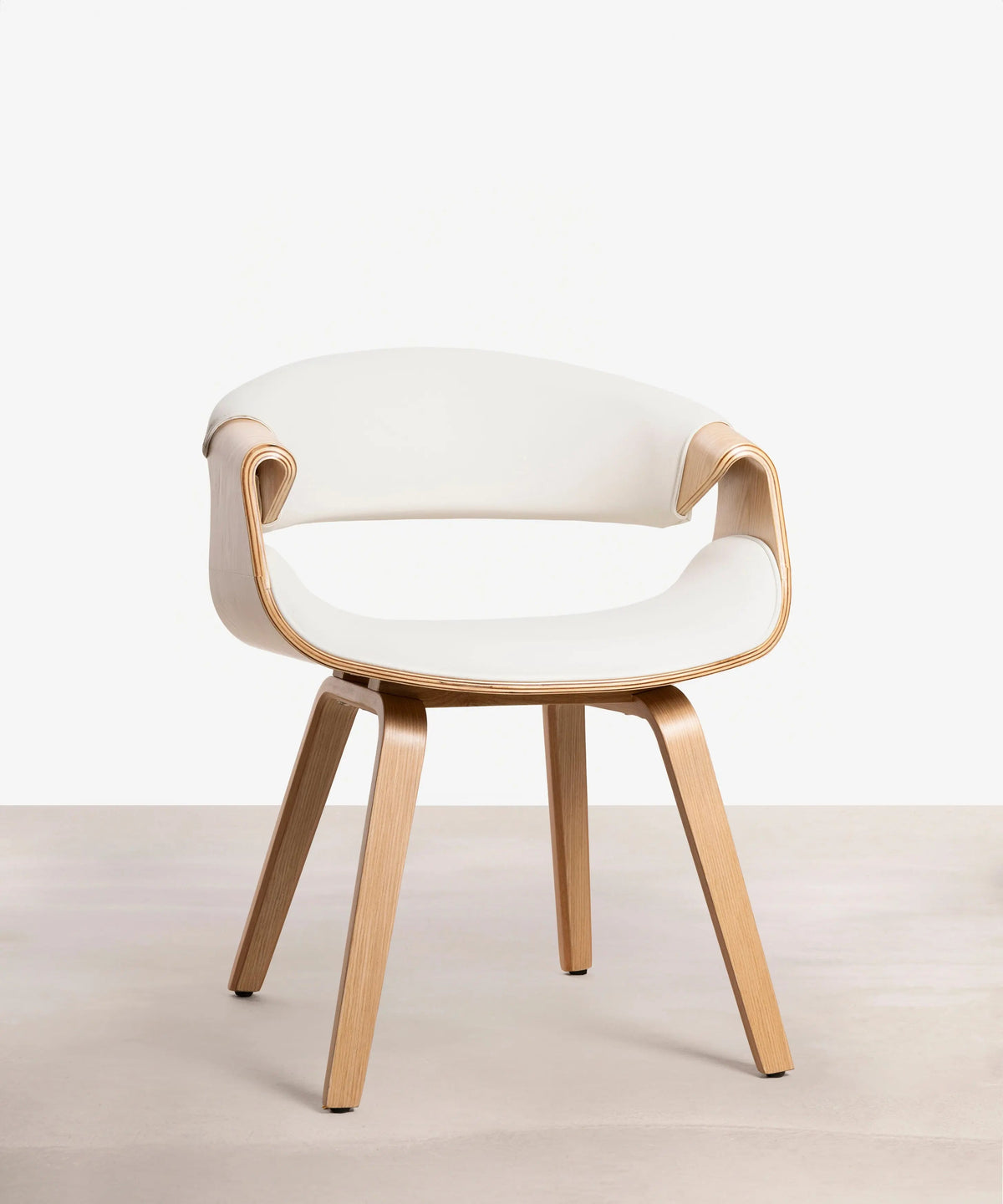 Chaise de salle à manger en bois et similicuir Binsa