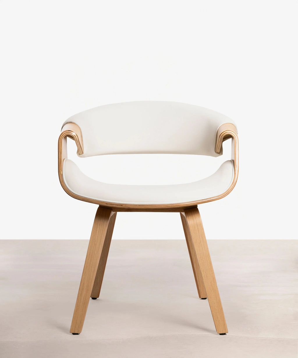 Chaise de salle à manger en bois et similicuir Binsa