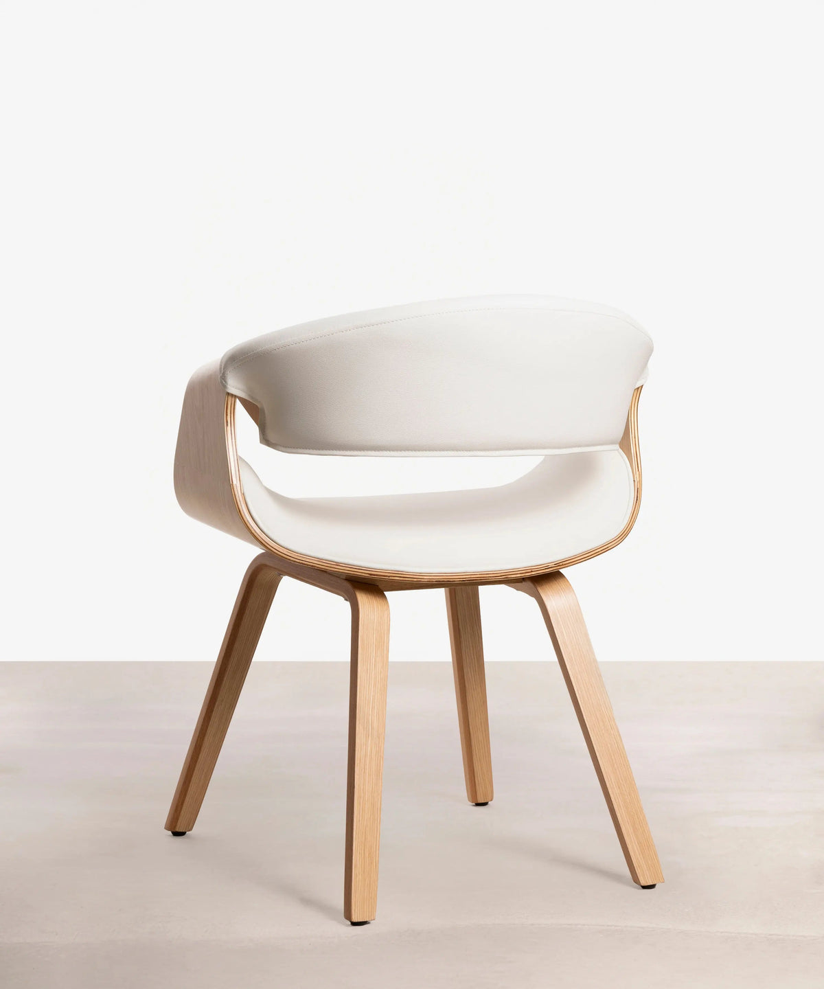 Chaise de salle à manger en bois et similicuir Binsa
