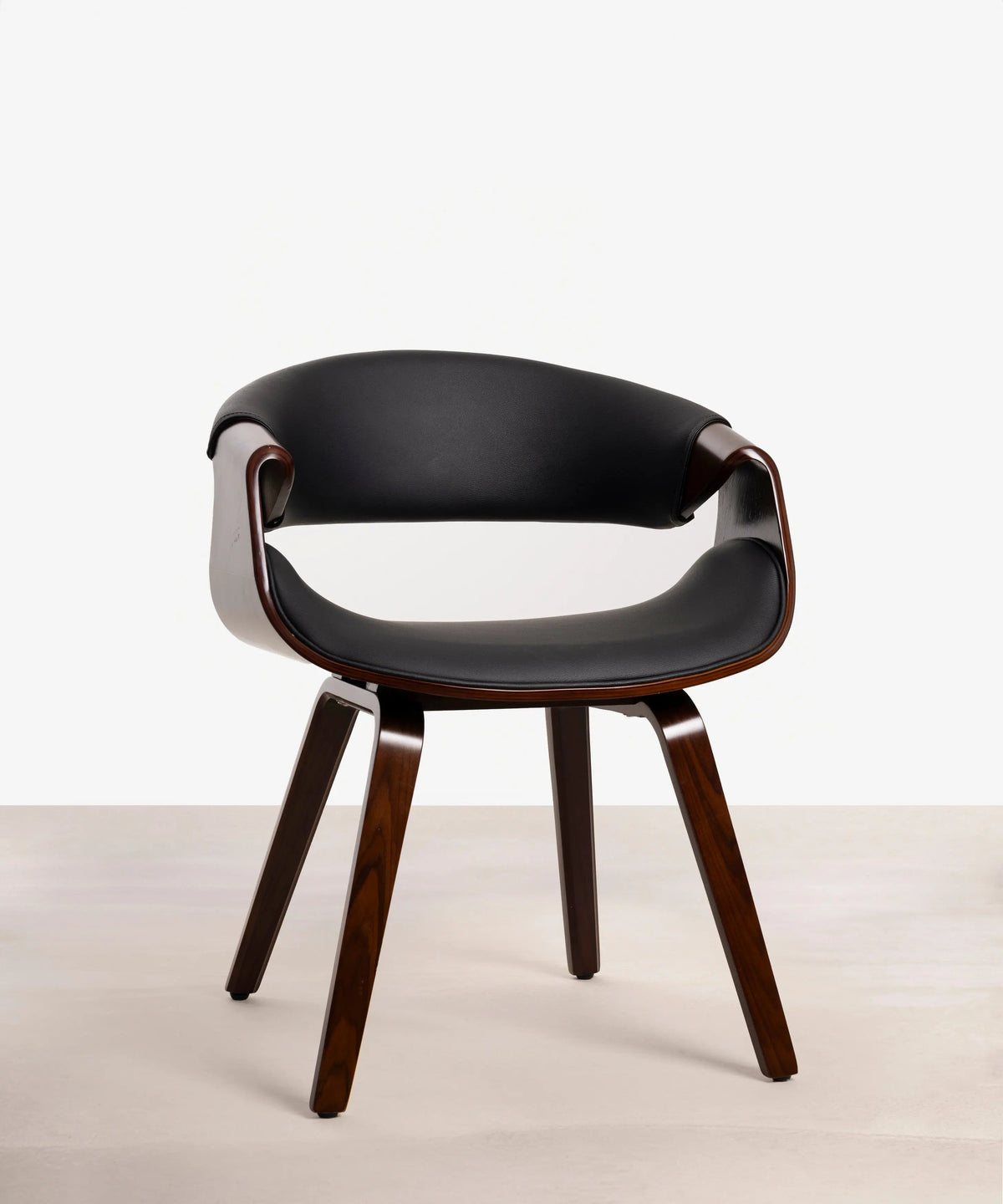 Chaise de salle à manger en bois et similicuir Binsa