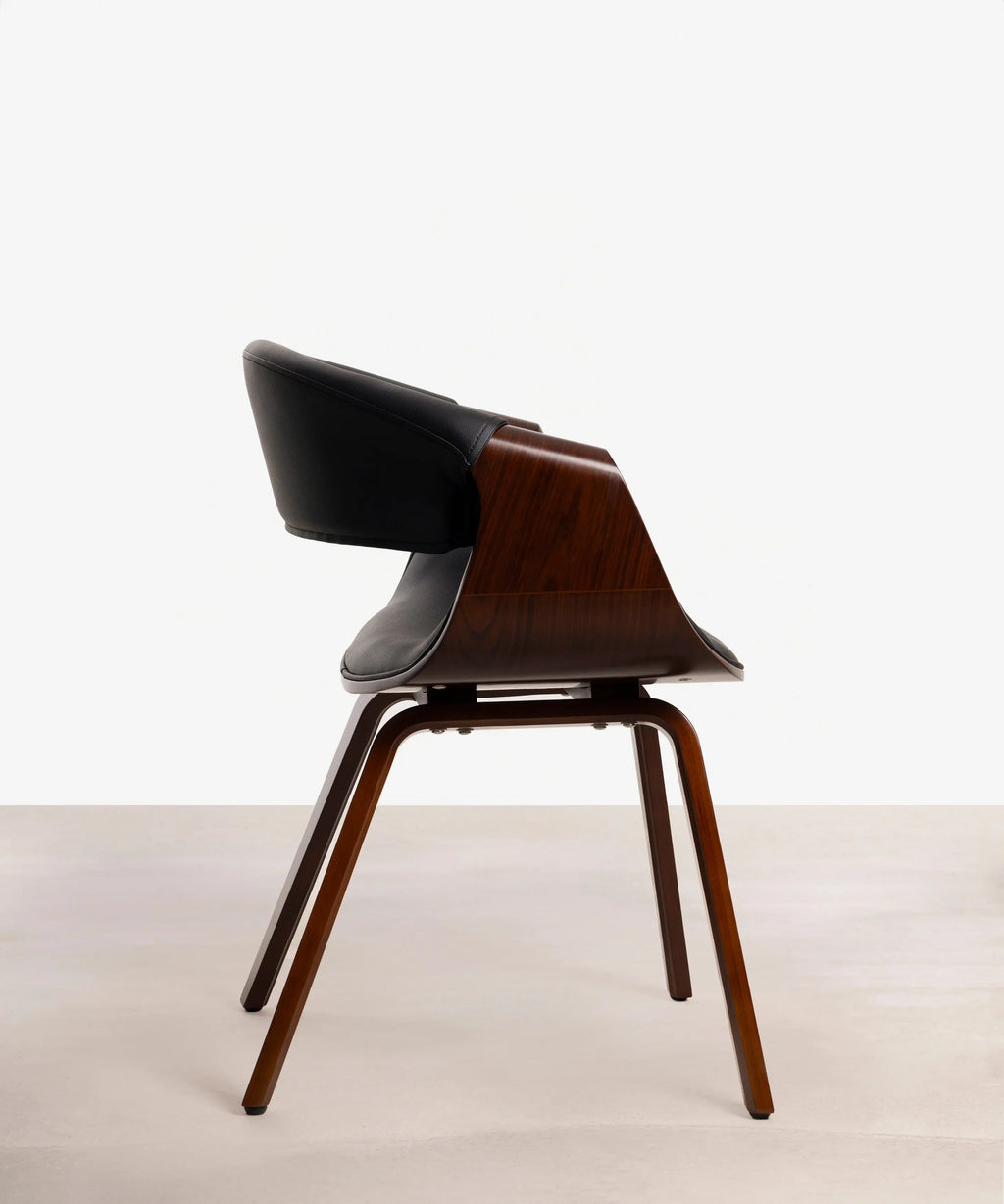 Chaise de salle à manger en bois et similicuir Binsa