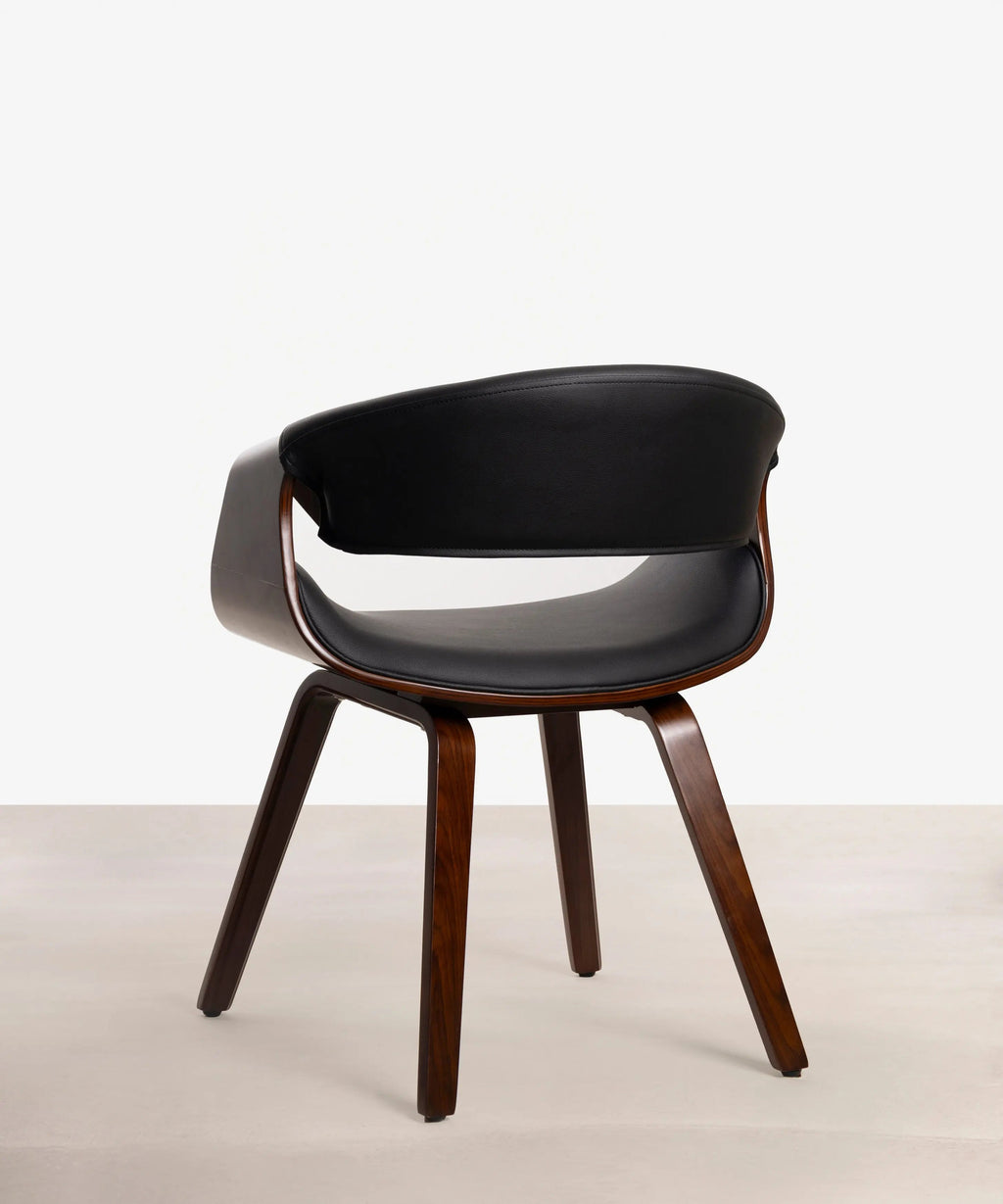 Chaise de salle à manger en bois et similicuir Binsa
