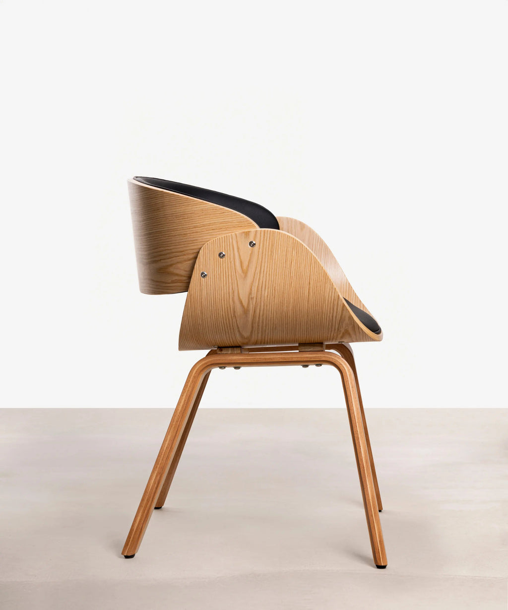 Chaise de salle à manger en bois et similicuir Debbie
