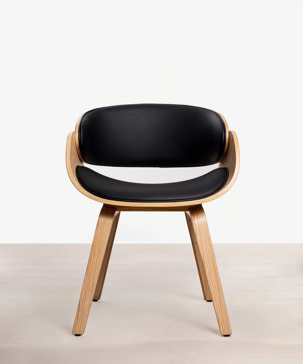 Chaise de salle à manger en bois et similicuir Debbie