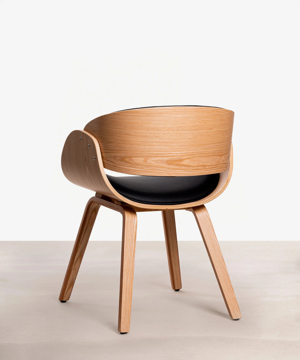 Chaise de salle à manger en bois et similicuir Debbie