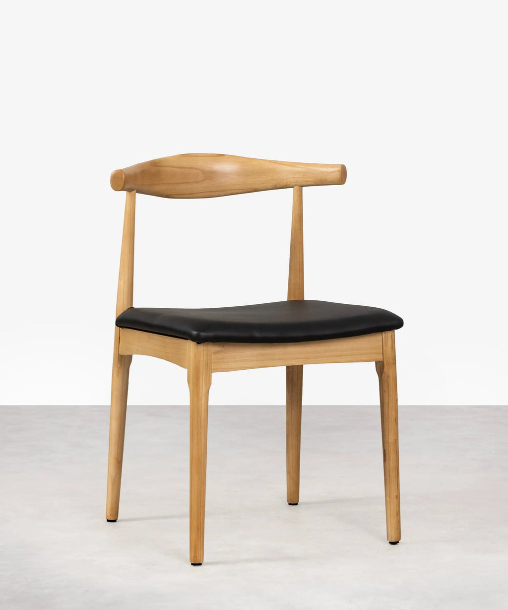 Chaise de salle à manger en bois et similicuir Denver