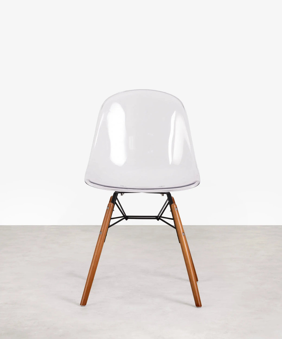 Chaise de salle à manger en polycarbonate et bois Elon Transparent