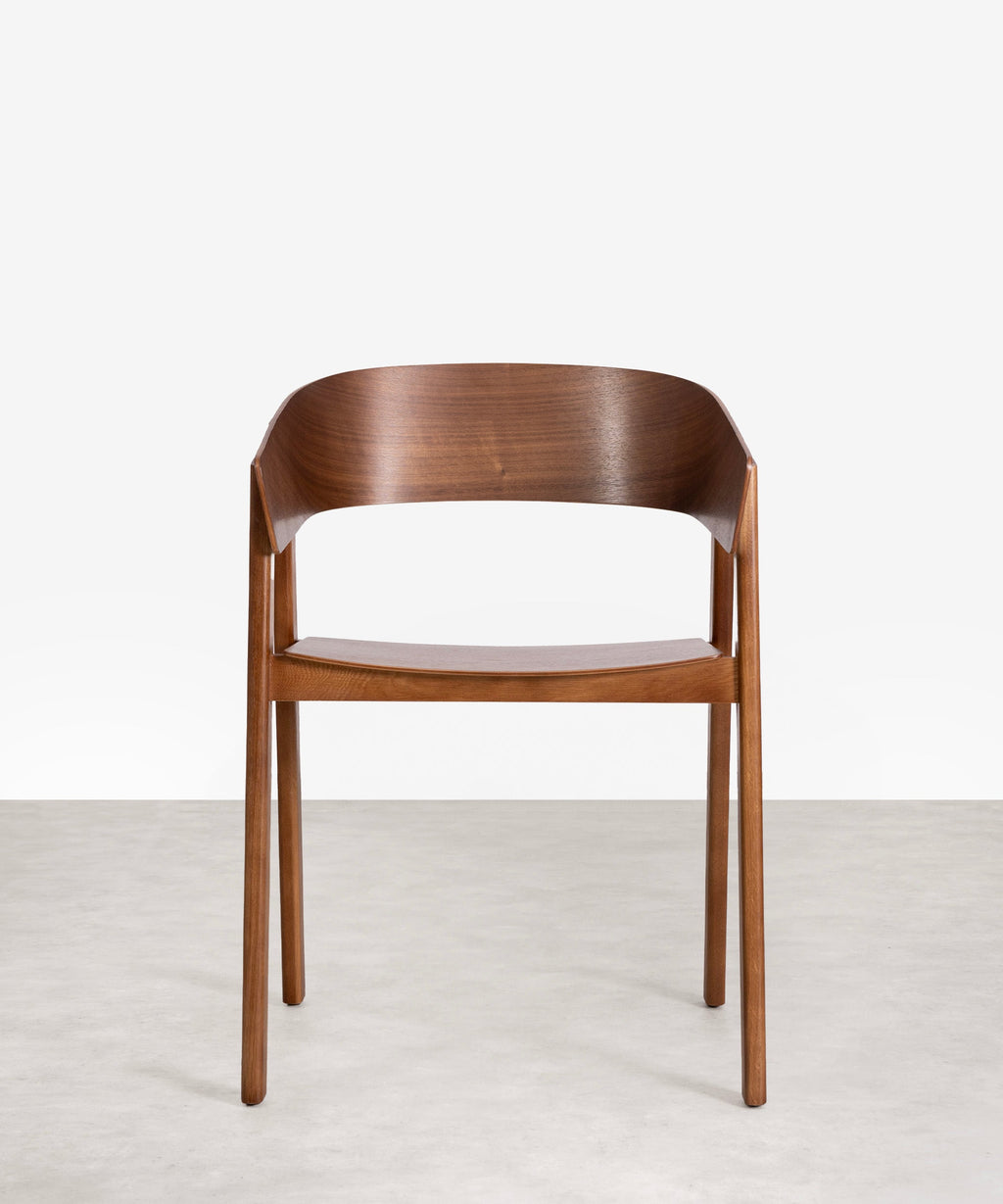 Chaise de salle à manger en bois avec accoudoirs Isabella