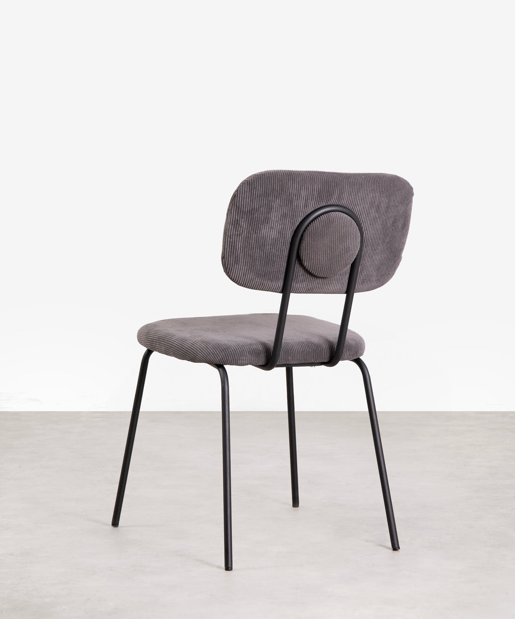 Chaise de salle à manger en tissu et métal Jimena
