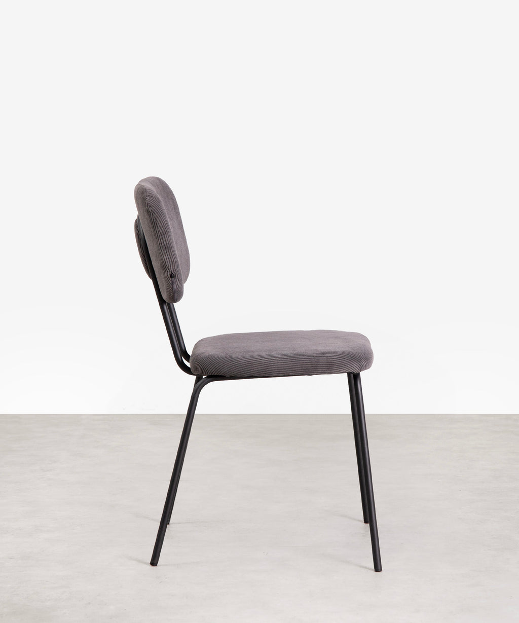 Chaise de salle à manger en tissu et métal Jimena