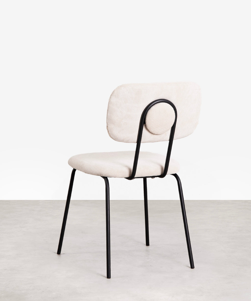 Chaise de salle à manger en tissu et métal Jimena