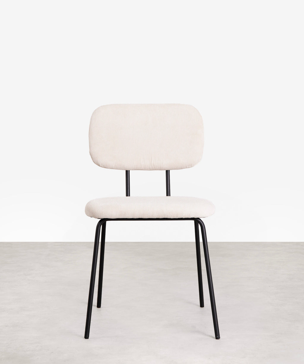 Chaise de salle à manger en tissu et métal Jimena