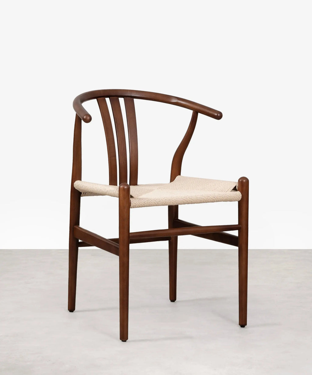 Chaise de salle à manger en bois et corde tressée Leena