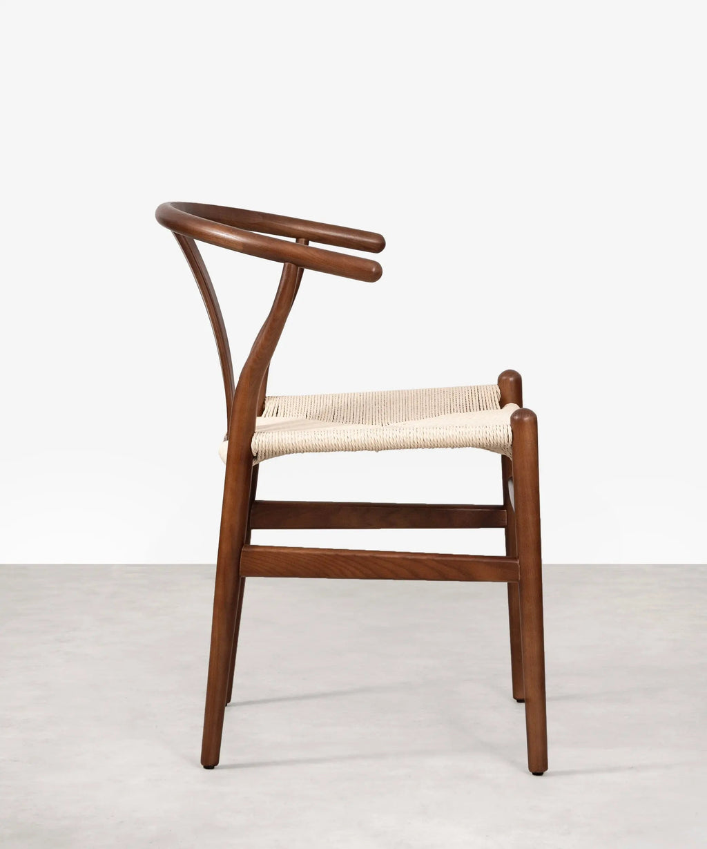 Chaise de salle à manger en bois et corde tressée Leena