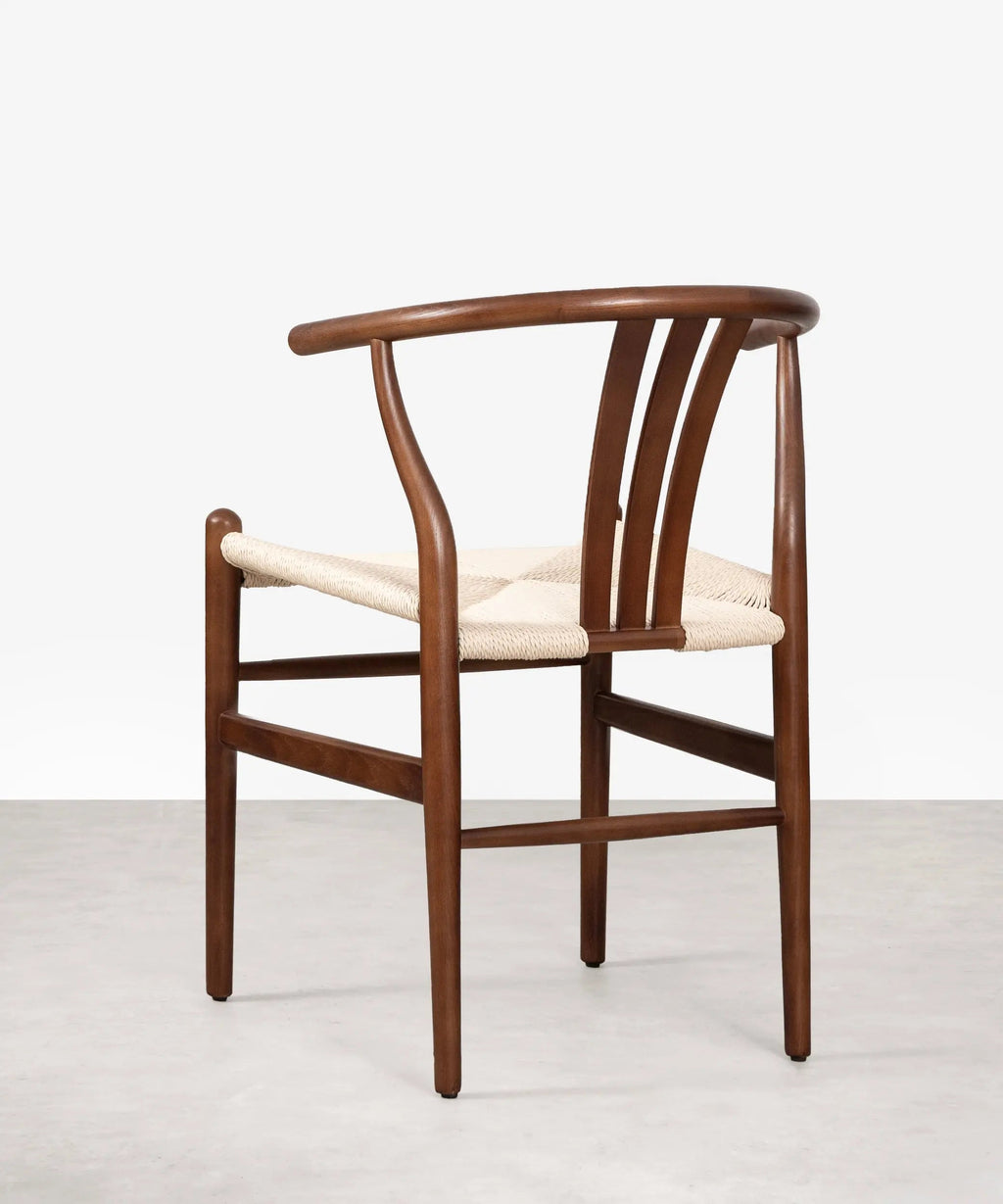 Chaise de salle à manger en bois et corde tressée Leena