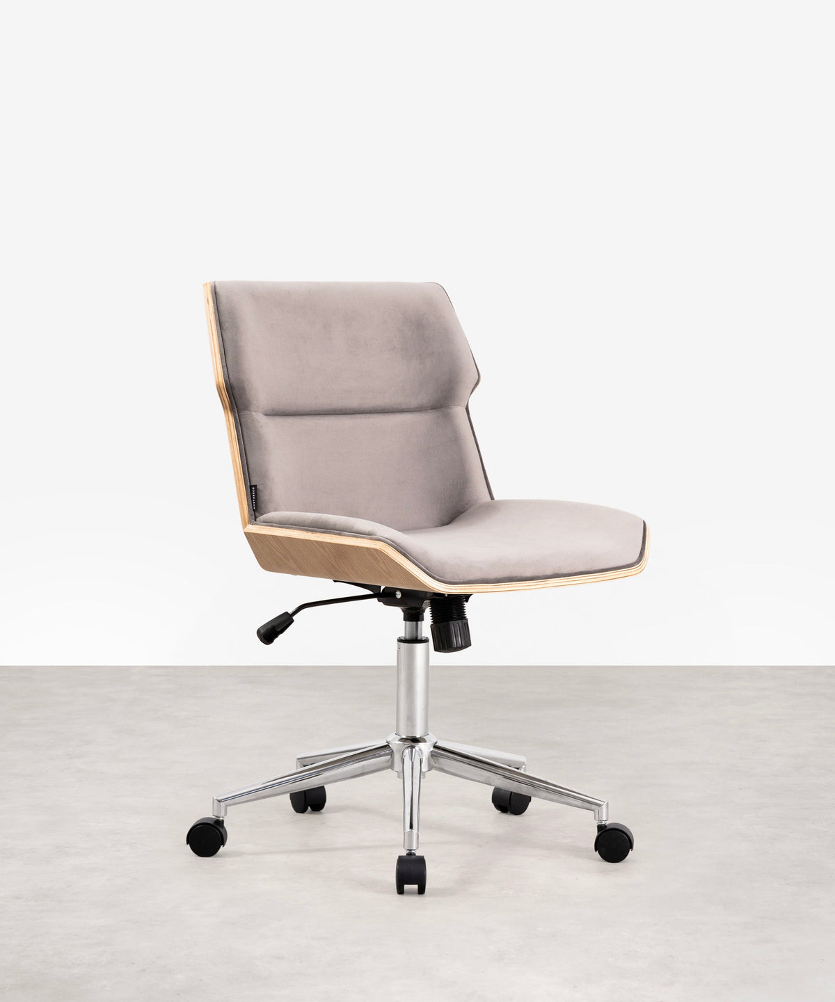 Chaise de bureau en tissu et bois Lenox