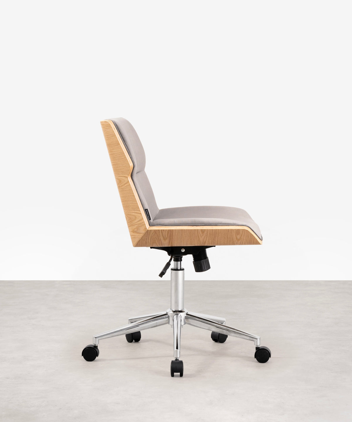 Chaise de bureau en tissu et bois Lenox