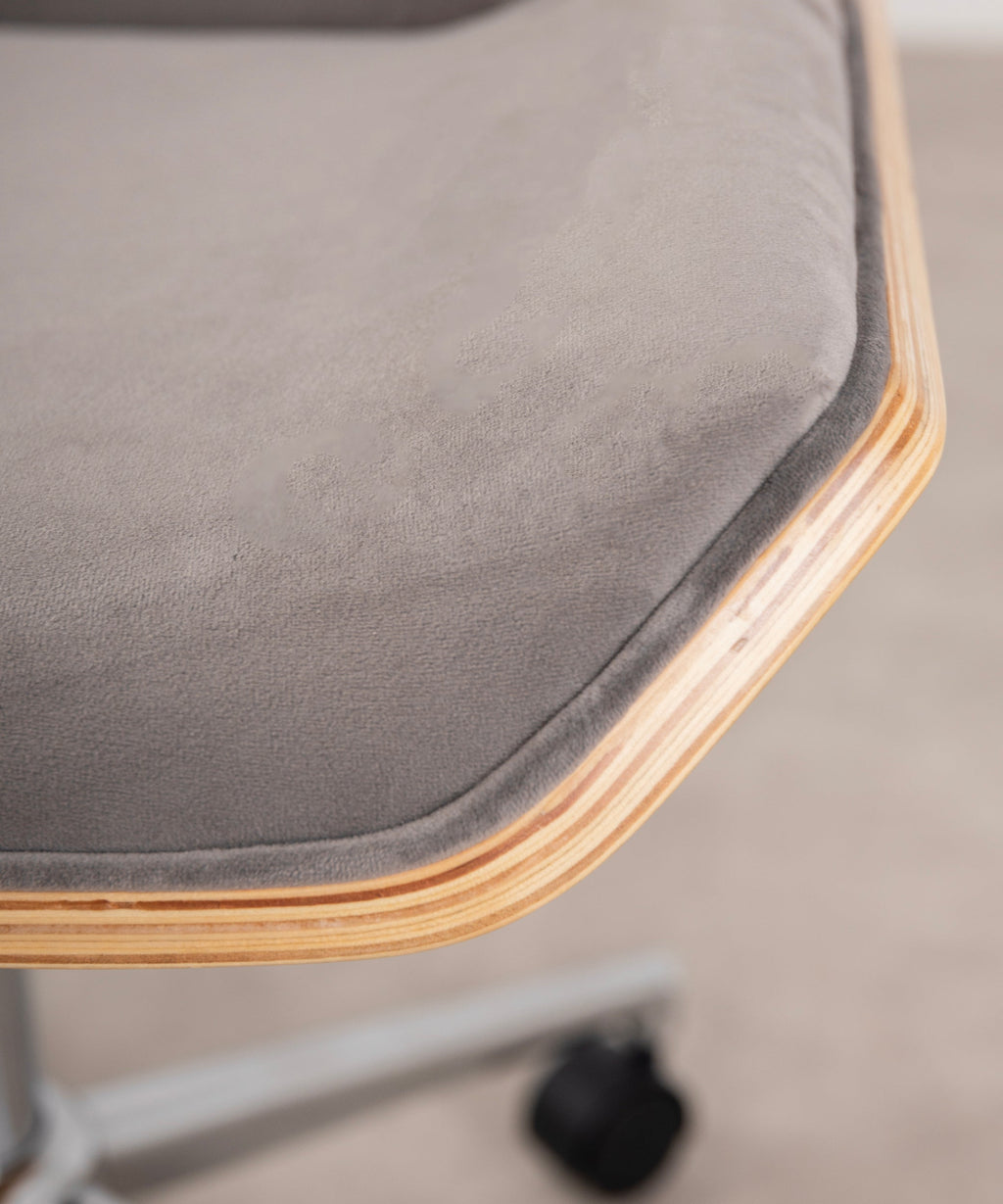 Chaise de bureau en tissu et bois Lenox