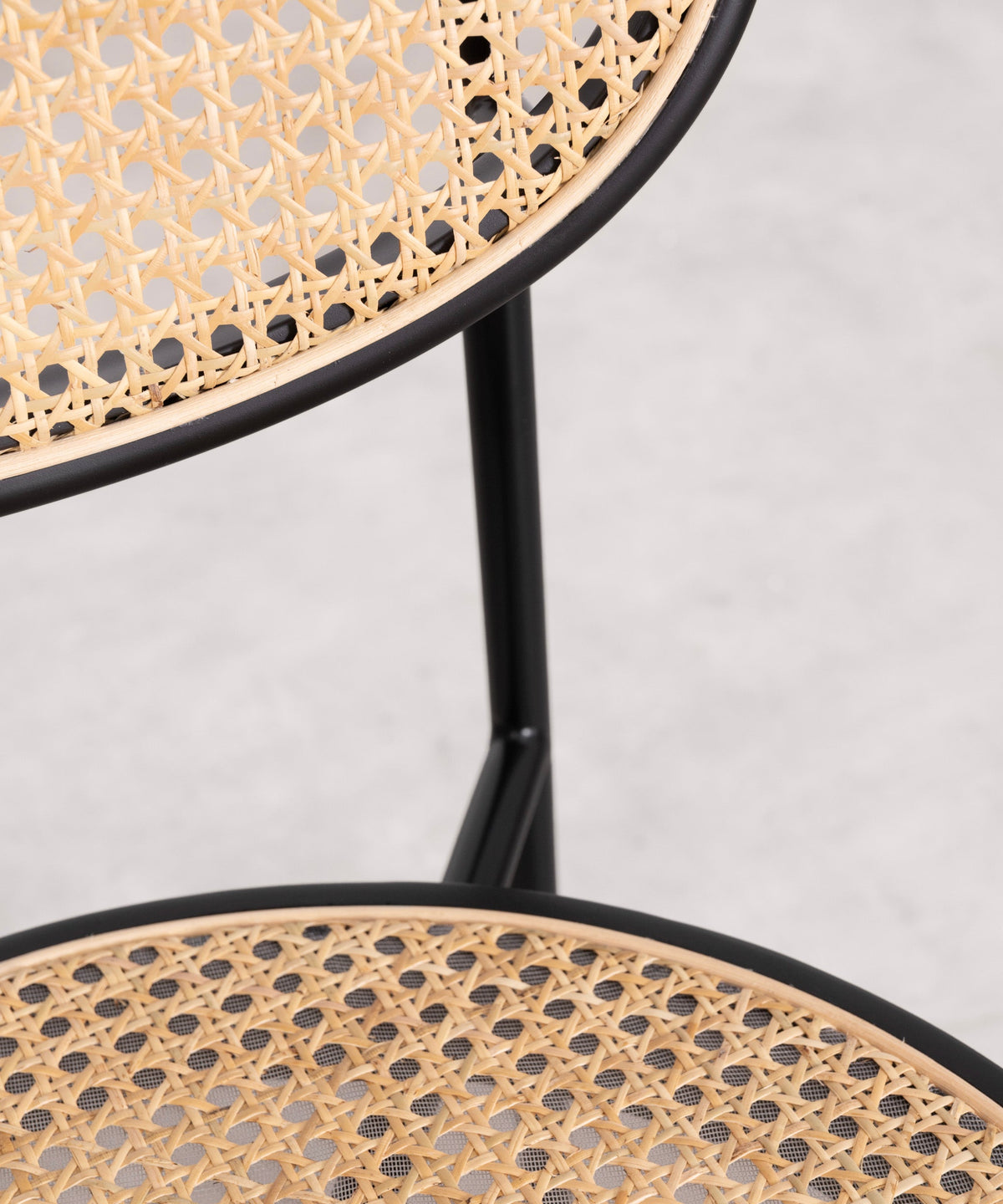 Chaise de salle à manger en rotin et métal Lora