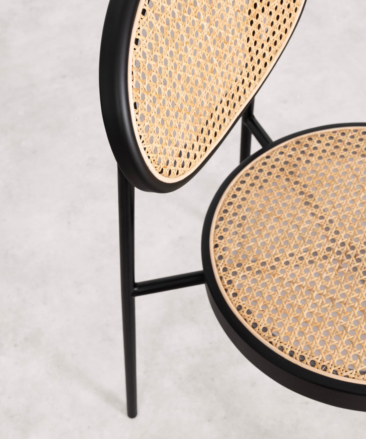 Chaise de salle à manger en rotin et métal Lora