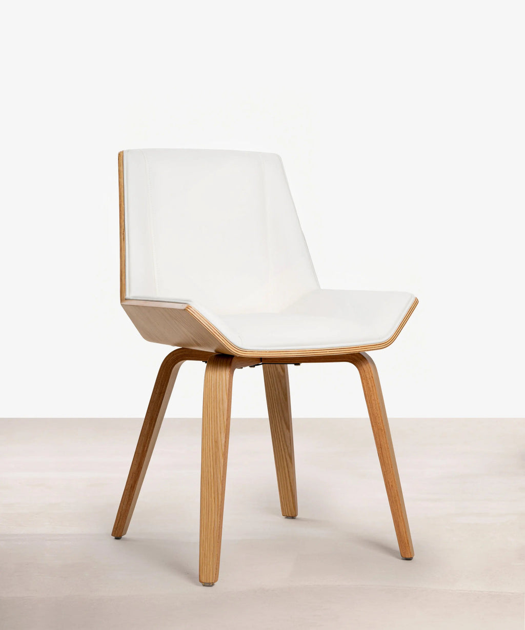 Chaise de salle à manger en bois et similicuir Lyssa