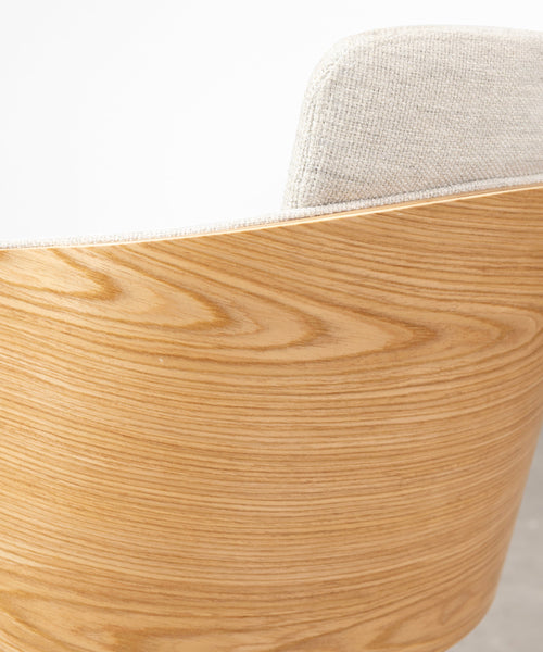 Chaise de bureau réglable en bois rembourrée Maddie