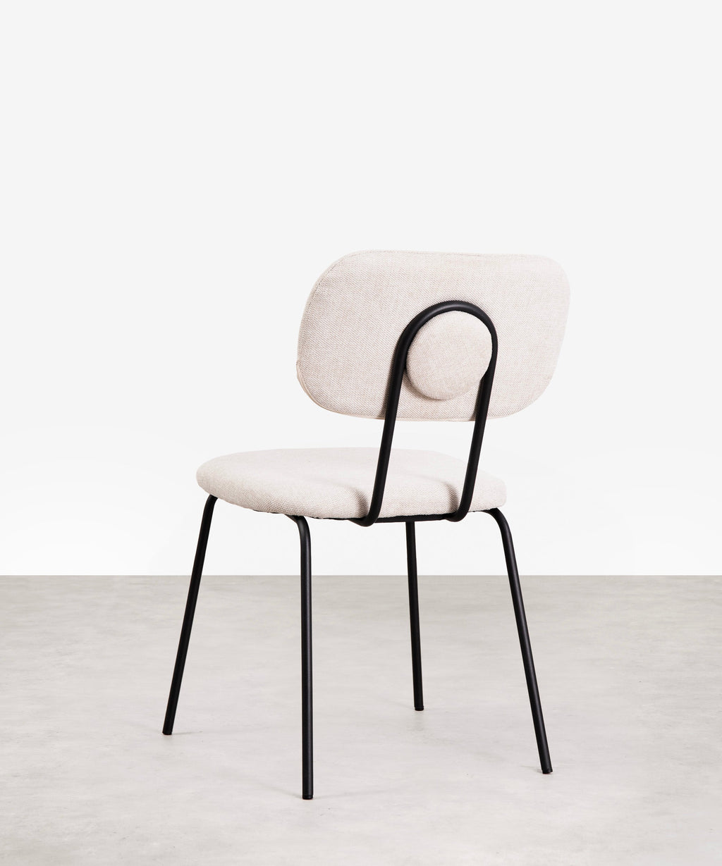 Chaise de salle à manger en tissu et métal Manuela
