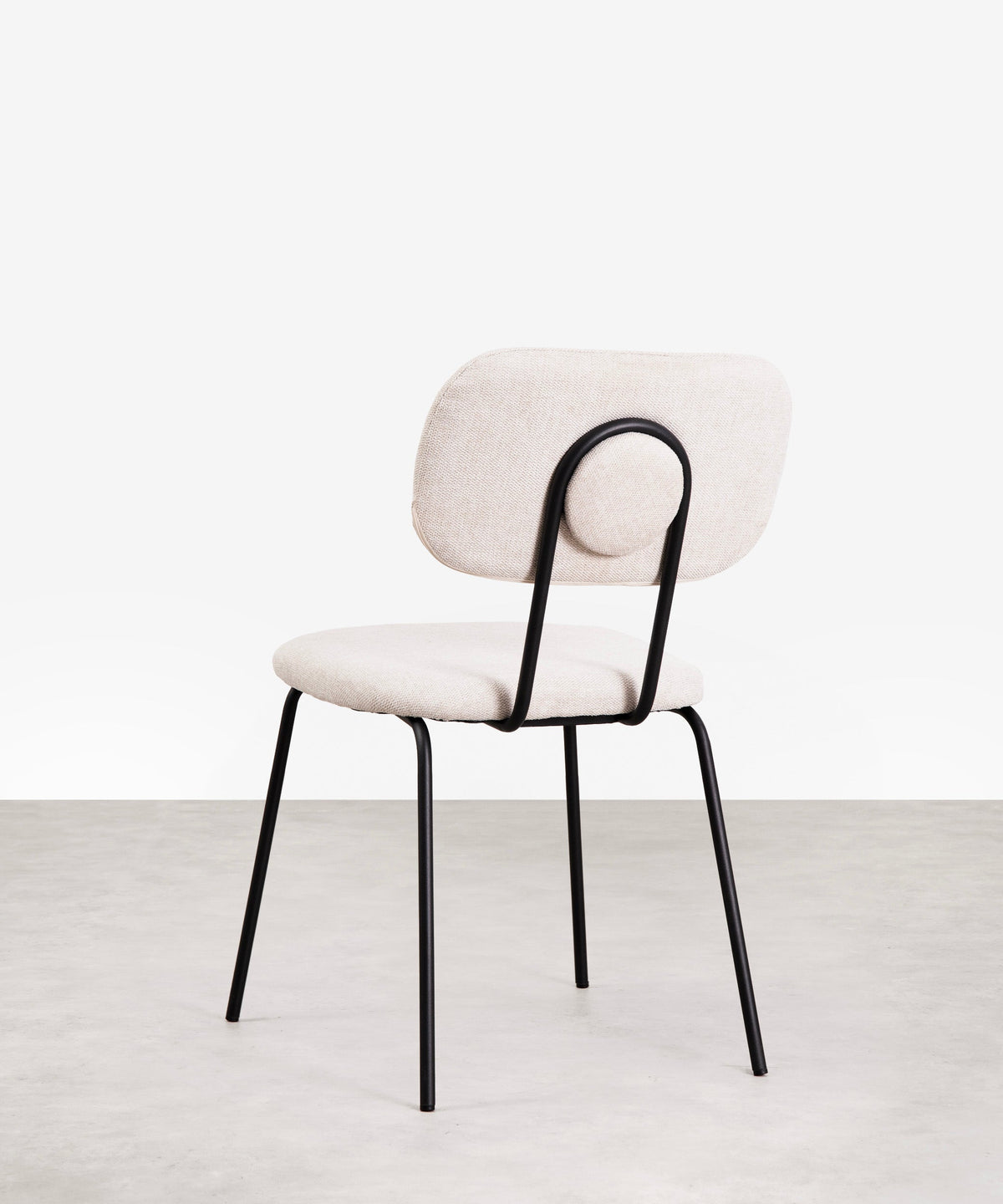 Chaise de salle à manger en tissu et métal Manuela