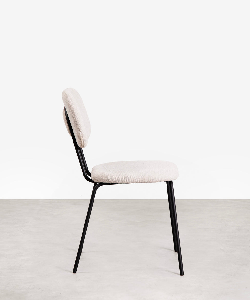 Chaise de salle à manger en tissu et métal Manuela