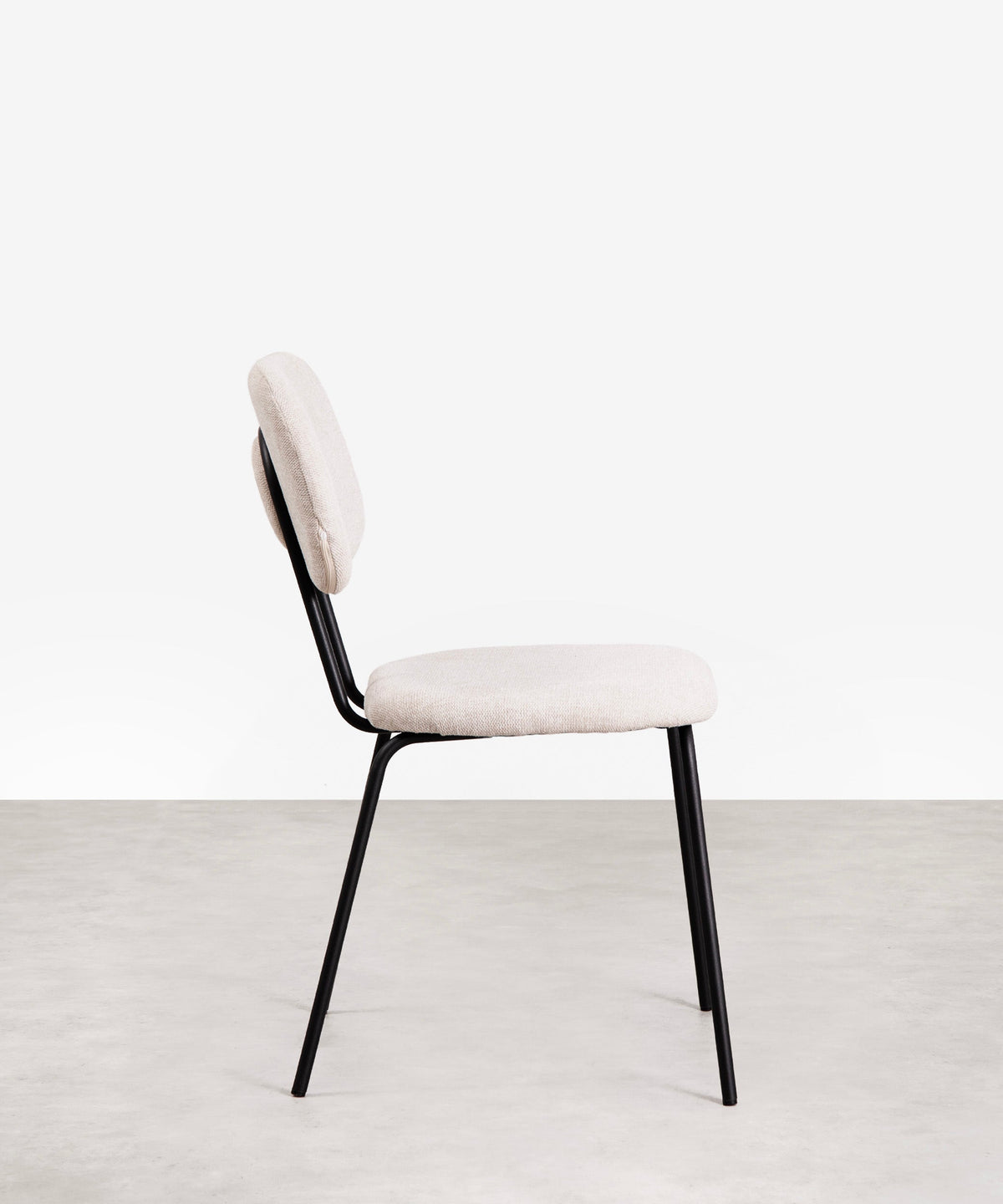 Chaise de salle à manger en tissu et métal Manuela