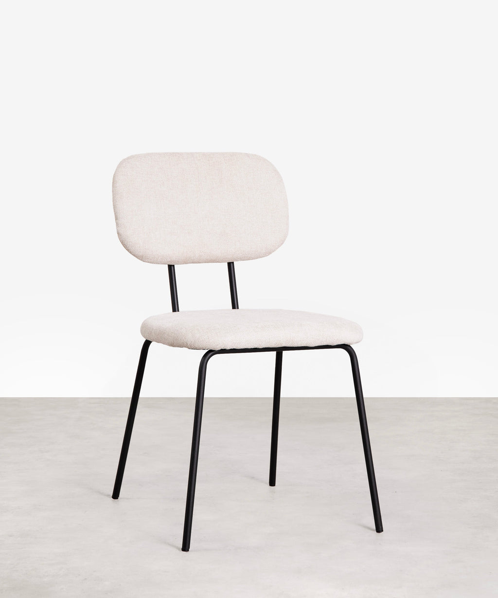 Chaise de salle à manger en tissu et métal Manuela